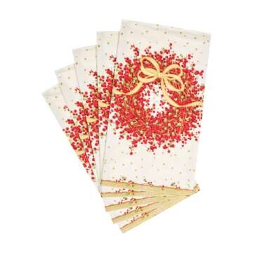 Stylish Caspari Entertaining Pepper Berry Guest Towels, 15-Pack