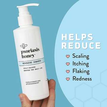 PSORIASIS HONEY Renewing Shampoo - Itchy & Dry Scalp Treatment - Psoriasis Shampoo With Argan Oil for Women & Men - Scalp Psoriasis Relief - Daily Hair Shampoo for Kids (8oz)