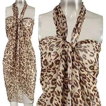 Ayliss Womens Swimwear Chiffon Printed Cover up Beach Sarong Pareo Bikini Swimsuit Wrap (#49(69"×37"))