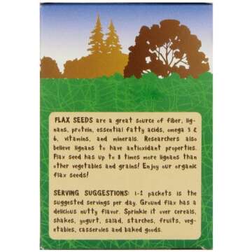 Carrington Farms Organic Ground Milled Flax Seed, 12 Count Easy Serve Packet