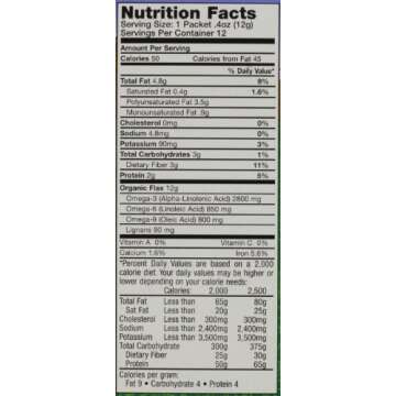 Carrington Farms Organic Ground Milled Flax Seed, 12 Count Easy Serve Packet