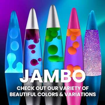 JAMBO 16" Beautiful Lamp- The Upgraded Motion Lamp- Purple with Yellow/Orange Wax, Relaxing Liquid Lamp, Night Light Nightlight, Home Decor Living Room Office Bedroom Lamp for Adults Teens Kids Magma