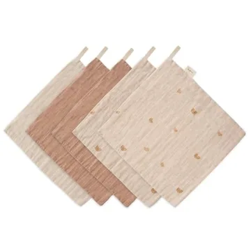 Mushie Muslin Organic Cotton Washcloths 5-Pack Rainbow Combo