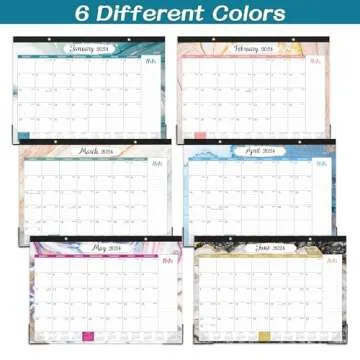 2024 Desk Calendar - 12 Months Large Desk Calendar 2024, 17"x 12", Jul. 2023 - Dec. 2024, Desk Calendar with Corner Protectors, Ruled Blocks & Notes, Easy Planning