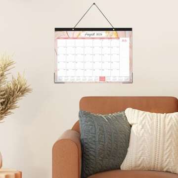 2024 Desk Calendar - 12 Months Large Desk Calendar 2024, 17"x 12", Jul. 2023 - Dec. 2024, Desk Calendar with Corner Protectors, Ruled Blocks & Notes, Easy Planning