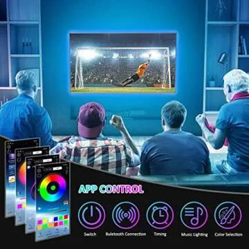 Nexlux LED Lights for 58 Inch TV,Backlight 8.2ft USB LED Light Strip Indoor Use APP Controlled with Remote, DIY Colors TV LED for Gaming Lights,Ambient Lighting Kit