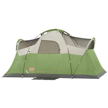 Coleman Montana Camping Tent, 6/8 Person Family Tent with Included Rainfly, Carry Bag, and Spacious ...