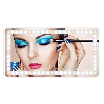 Rechargeable LED Car Visor Mirror Dimmable Touch Screen