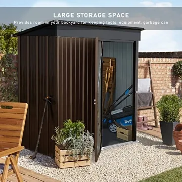 LEMBERI 5x3 FT Outdoor Storage Shed with Lockable Door