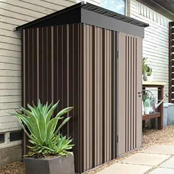 LEMBERI 5x3 FT Outdoor Storage Shed with Lockable Door
