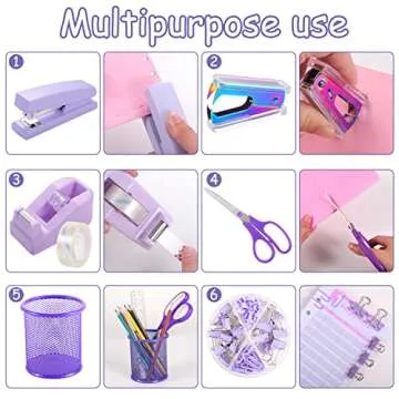 Purple Desk Accessories Set for Stylish Organization