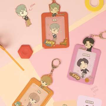 TinyTan BTS Dynamite Photo Card Key Holder, Keyring Key Chain Accesssories (j-hope)
