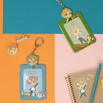 TinyTan BTS Dynamite Photo Card Key Holder, Keyring Key Chain Accesssories (j-hope)