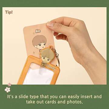 TinyTan BTS Dynamite Photo Card Key Holder, Keyring Key Chain Accesssories (j-hope)