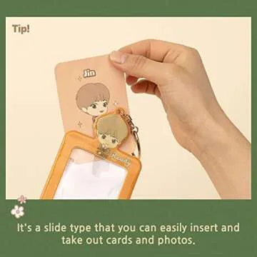 TinyTan BTS Dynamite Photo Card Key Holder, Keyring Key Chain Accesssories (j-hope)
