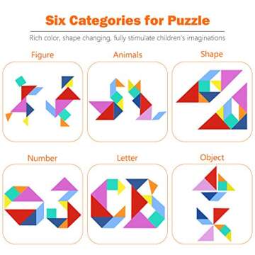 Wallxin Travel Tangram Puzzle for Kids Educational Game