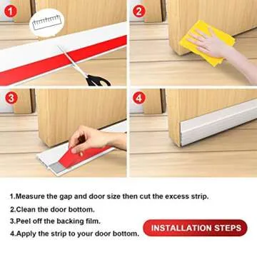 Suptikes 2 Pack Door Draft Stopper，Door Sweep for Exterior & Interior Doors,Door Bottom Seal Dust and Noise Insulation Weather Stripping Draft Guard Insulator, 1.8" W x 37" L,White