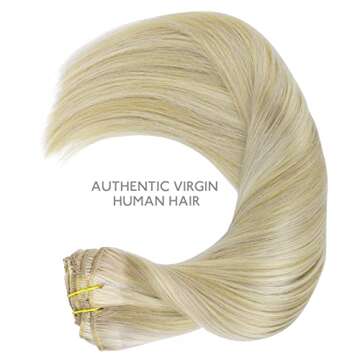 WENNALIFE Clip in Hair Extensions 20 Inch Ash Blonde