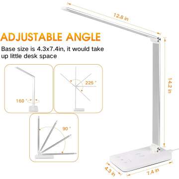 EASTAR LED Desk Lamp with USB & Wireless Charger