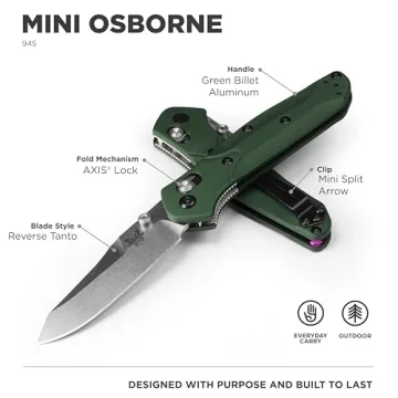 Benchmade - Mini Osborne 945 Folding Knife with Green Handle (945)