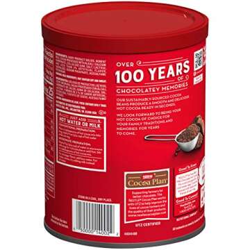 NESTLE Fat Free Rich Milk Chocolate Hot Cocoa Mix, 7.33 oz. Canister | Pack of 4 | Hot Chocolate Made with Real Cocoa
