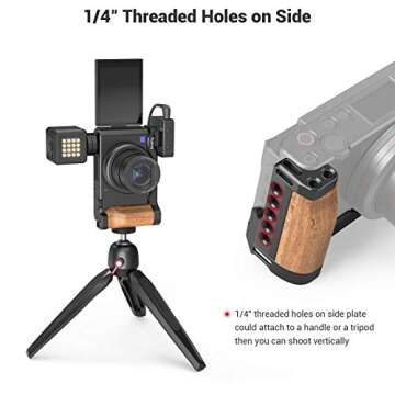 SmallRig L-Shape Bracket Wooden Grip for Sony ZV1 Camera