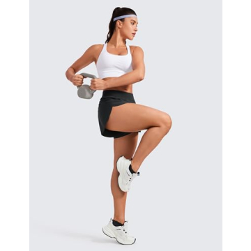 CRZ YOGA Women's Lightweight High Split Gym Shorts 4"