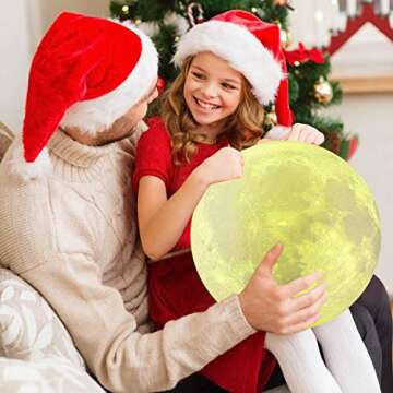 Moon Lamp, LOGROTATE Moon Light Lamps with Time Setting and Stand 3D Printing LED 16 Colors, Hung Up...
