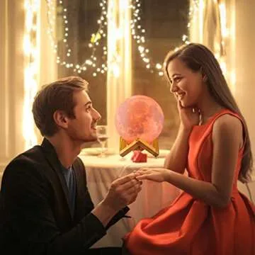 Moon Lamp, LOGROTATE Moon Light Lamps with Time Setting and Stand 3D Printing LED 16 Colors, Hung Up Decorative Night Lights for Baby Kids Friends Lover Birthday Gifts(Diameter 9.6 inch)