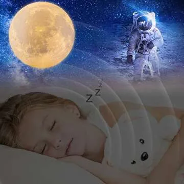 Moon Lamp, LOGROTATE Moon Light Lamps with Time Setting and Stand 3D Printing LED 16 Colors, Hung Up Decorative Night Lights for Baby Kids Friends Lover Birthday Gifts(Diameter 9.6 inch)