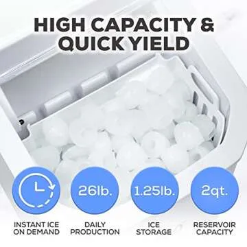 Igloo Automatic Self-Cleaning 26-Pound Ice Maker, Countertop Size, Large or Small Cubes, LED Control Panel, Scoop Included, White