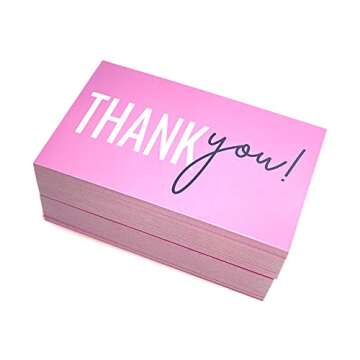 RXBC2011 Thank You for your support Cards Handwritten Lettering Design Thank you small business Card 2x3.5 Inch Pack of 100