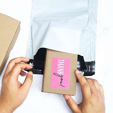 RXBC2011 Thank You for your support Cards Handwritten Lettering Design Thank you small business Card 2x3.5 Inch Pack of 100