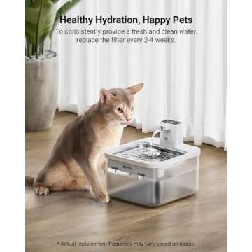 DownyPaws 6 Packs Replacement Filters for Battery Operated Cat Water Fountain DPWFP6, 3 Months Set of Replacement Filters