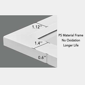 PexFix Door Mirror Full Length 51"x18" Over The Door Rectangle Sleek White Frame Space Saving Floor Mirror Dressing Hanging Wall Mounted Mirror (US-MHJ002-WH+USAM019)