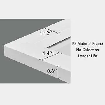 PexFix Door Mirror Full Length 51"x18" Over The Door Rectangle Sleek White Frame Space Saving Floor Mirror Dressing Hanging Wall Mounted Mirror (US-MHJ002-WH+USAM019)