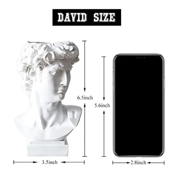 Greek Statue Bust of David Resin Sculpture for Home Decor