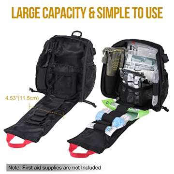 OneTigris IFAK Pouch - Large IFAK Molle Pouch Empty First Aid Bags Only Medical Trauma Kit Bag EMT Pouch MED Waist Bag for Outdoor, Black
