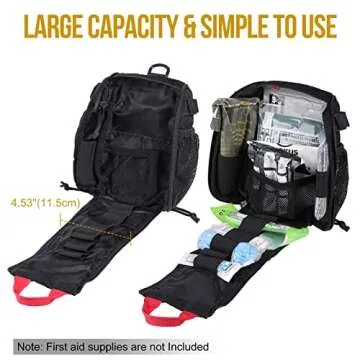 OneTigris IFAK Pouch - Large IFAK Molle Pouch Empty First Aid Bags Only Medical Trauma Kit Bag EMT Pouch MED Waist Bag for Outdoor, Black