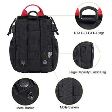 OneTigris IFAK Pouch - Large IFAK Molle Pouch Empty First Aid Bags Only Medical Trauma Kit Bag EMT Pouch MED Waist Bag for Outdoor, Black