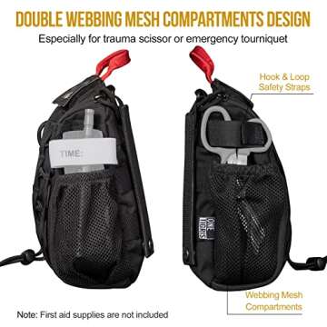 OneTigris IFAK Pouch - Large IFAK Molle Pouch Empty First Aid Bags Only Medical Trauma Kit Bag EMT Pouch MED Waist Bag for Outdoor, Black