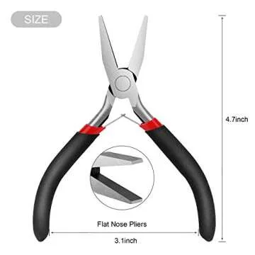 Flat Nose Pliers for Jewelry Making and DIY Tasks - 5 Inch, Black