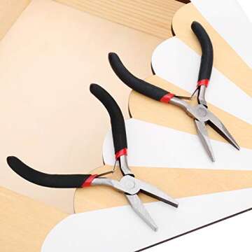 Flat Nose Pliers for Jewelry and DIY Projects - 5 Inch Black