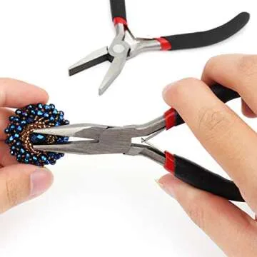 Flat Nose Pliers for Jewelry and DIY Projects - 5 Inch Black