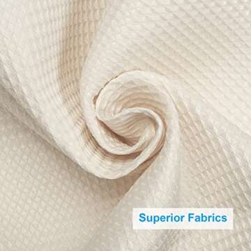 AmazerBath Waffle Shower Curtain, Heavy Duty Fabric Shower Curtain with Waffle Weave Hotel Quality Bathroom Curtains, 72 x 72 Inches (Cream Yellow)