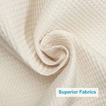 AmazerBath Waffle Shower Curtain, Heavy Duty Fabric Shower Curtain with Waffle Weave Hotel Quality Bathroom Curtains, 72 x 72 Inches (Cream Yellow)