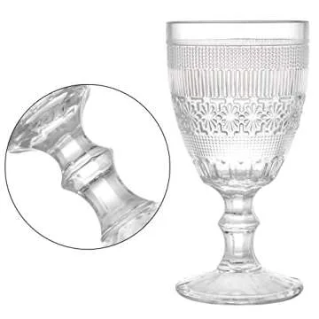 Coloch Vintage 4 Pack Wine Goblet Glasses - Perfect for Celebrations