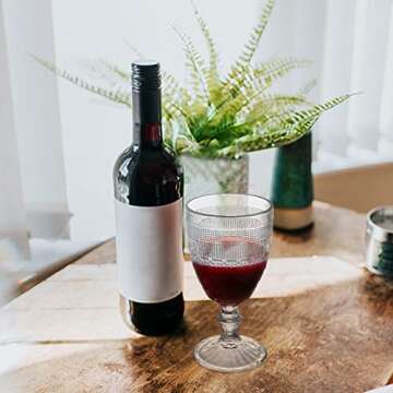 Coloch Vintage 4 Pack Wine Goblet Glasses - Perfect for Celebrations