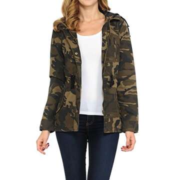 Auliné Collection Women's Versatile Military Safari Utility Anorak Street Fashion Hoodie Jacket