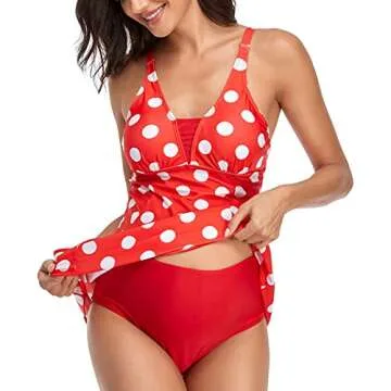 Lu's Chic Maternity Bathing Suit Modest Swim Dress 2-Piece